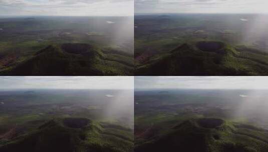 火山口航拍 五大连池火山群航拍 东北火山群高清在线视频素材下载