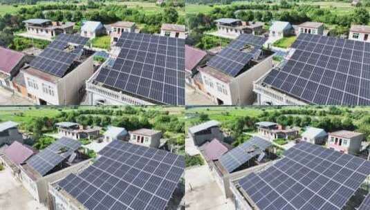 农村自建房顶太阳能光伏发电高清在线视频素材下载