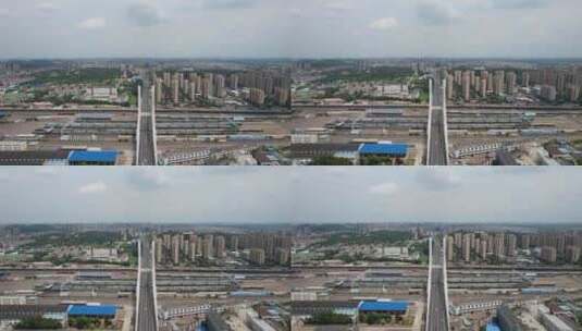江苏徐州和平大桥地标建筑航拍高清在线视频素材下载