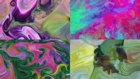 【合集】色彩融合抽象艺术风格背景颜色流动高清在线视频素材下载