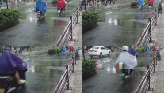 城市雨季下雨素材实拍高清在线视频素材下载