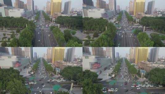 河北邯郸中华北大街交通航拍高清在线视频素材下载