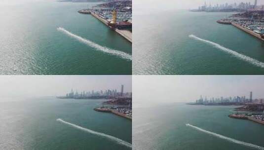 海上游艇出海航拍素材高清在线视频素材下载