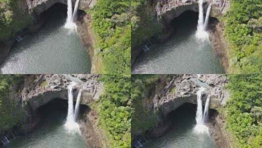 洞庭湖瀑布汇入湘江高清在线视频素材下载
