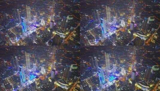 中国江苏无锡城市夜景航拍高清在线视频素材下载