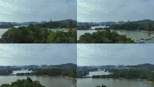 航拍广东旅游5A级惠州西湖景区自然风景高清在线视频素材下载