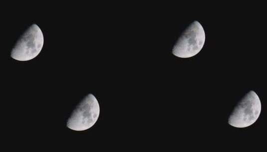 深夜晚唯美月球月亮移动延时高清在线视频素材下载