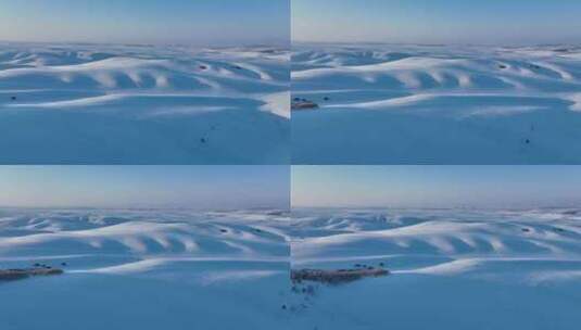 呼伦贝尔自然风光冬日原野雪景高清在线视频素材下载