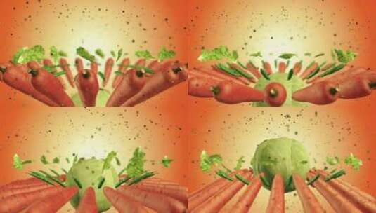 蔬菜胡萝卜动画高清在线视频素材下载