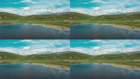 甘南碌曲尕海湖航拍延时摄影高清在线视频素材下载