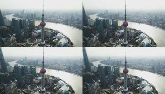 上海东方明珠航拍高清在线视频素材下载