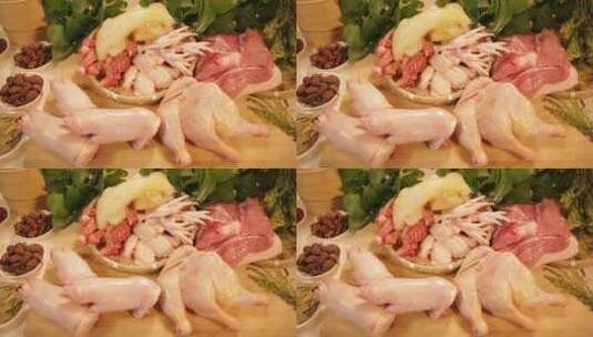 猪蹄鸡腿鸡蛋鸭货各种卤肉原材料 (8)高清在线视频素材下载