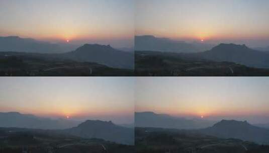 重庆南川山王坪景区日落旋转航拍高清在线视频素材下载