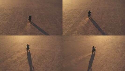 骑士在沙漠骑摩托高清在线视频素材下载