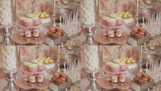 糖果与各种蛋糕高清在线视频素材下载