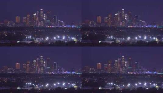 洛杉矶市中心美丽的夜景高清在线视频素材下载