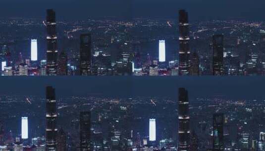 4K夜景航拍全景陆家嘴城市风光03高清在线视频素材下载