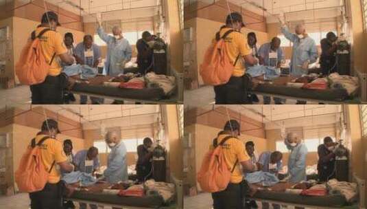 海地地震后医生在创伤中心工作高清在线视频素材下载