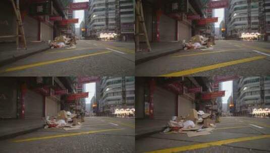 香港街道上的垃圾高清在线视频素材下载
