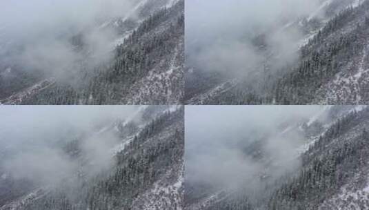 雪山云雾航拍高清在线视频素材下载