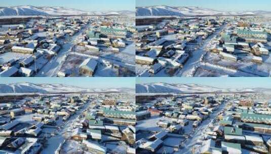 全国唯一俄罗斯族民族乡：恩和的乡村雪景高清在线视频素材下载