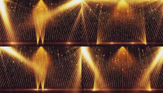 4K 金色粒子灯光颁奖走道舞台背景高清在线视频素材下载