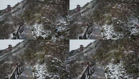 贵州铜仁梵净山5A景区冬天雪景高清在线视频素材下载