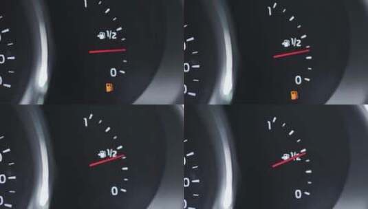 汽车仪表盘上的燃油表高清在线视频素材下载