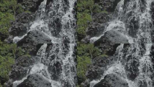 森林中的岩石瀑布高清在线视频素材下载