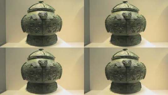 中国国家博物馆青铜瓿商王武丁高清在线视频素材下载