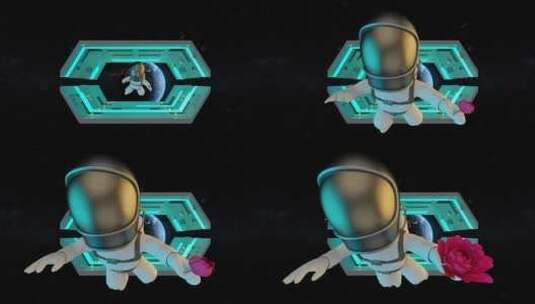 裸眼3d宇航员高清在线视频素材下载