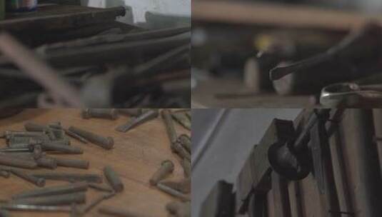 民间传统手工艺锻铜技艺-工具高清在线视频素材下载