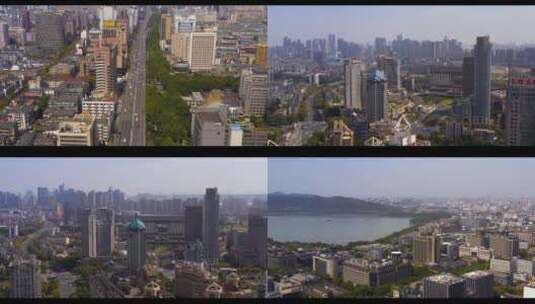 杭州延时风景航拍宣传片建筑旅游高清在线视频素材下载