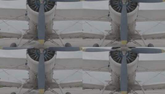 飞机螺旋桨特写LOG高清在线视频素材下载