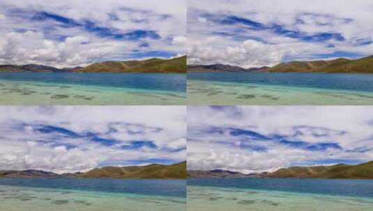 西藏羊卓雍错羊卓雍措湖泊航拍自然风光延时高清在线视频素材下载