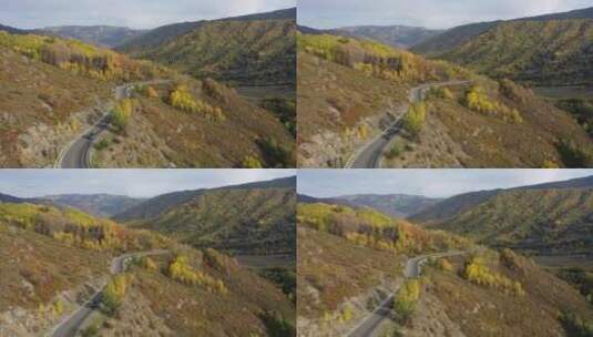 新疆阿勒泰蜿蜒的盘山路高清在线视频素材下载