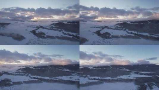 新疆 维吾尔自治区 北疆 禾木 冬季 雪山高清在线视频素材下载