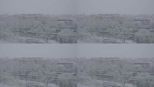 城市雪景 冬天下雪高清在线视频素材下载