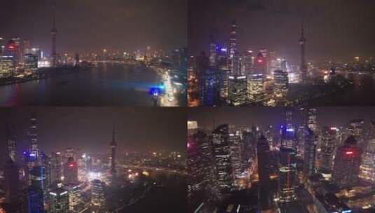 上海夜景航拍原创高清在线视频素材下载