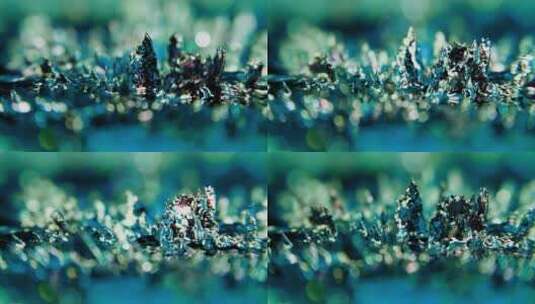 微距实拍4K微观金属被吸引有机物特写100高清在线视频素材下载
