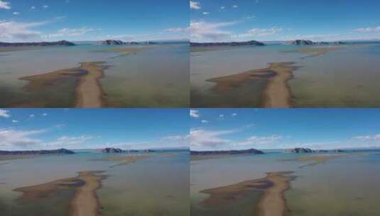 西藏班戈县色林错高原湖泊自然风光航拍高清在线视频素材下载