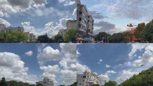 飞机飞过城市上空 飞机飞过天空合集高清在线视频素材下载