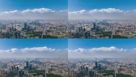 辽宁沈阳城市全貌蓝天白云航拍延时高清在线视频素材下载