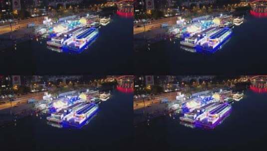 天津航拍素材 天津之眼夜景高清在线视频素材下载