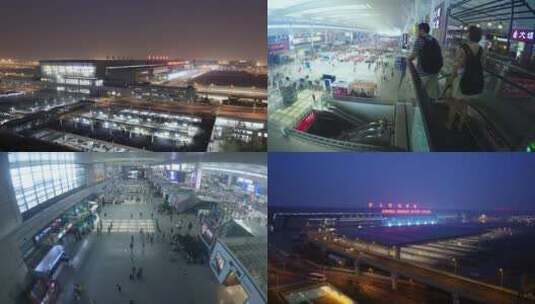 延时拍摄 上海虹桥站高清在线视频素材下载
