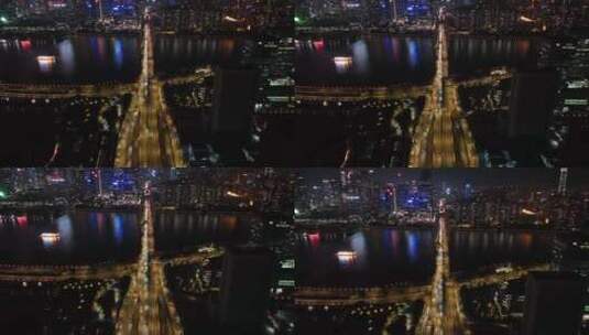 广州城市夜景交通高清在线视频素材下载