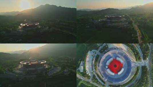 北京雁西湖国际会展中心航拍高清在线视频素材下载