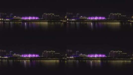杭州奥体中心体育场夜景高清在线视频素材下载