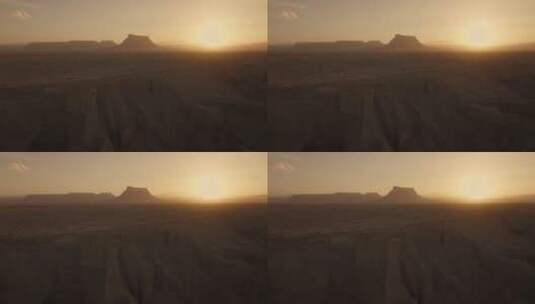 航拍犹他州众神之谷黄昏时分的剪影高清在线视频素材下载