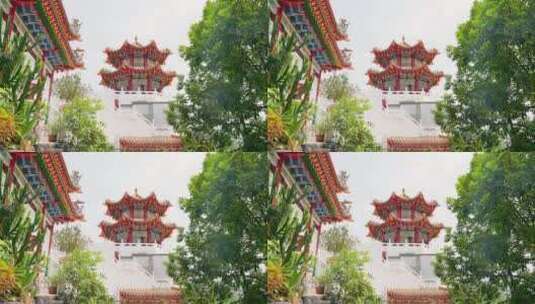 中式建筑八角亭高清在线视频素材下载